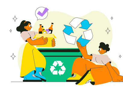 10 Eco Habit Illustration