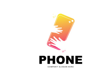 Smartphone Logo, Communication Electronics Vector, Modern Phone Design, For Company Brand Symbol preview picture