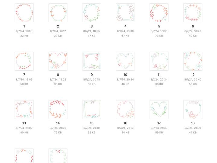 20 svg icons green red pink floral frame flowers