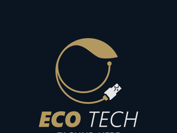 Eco technology business vector design modern. Nature technology logo with leaf and circuit tech minimalist vector illustration preview picture