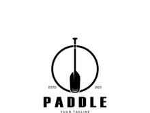 simple paddle logo,design for surfing,rafting,canoe,boat,surfing and rowing equipment business,vector