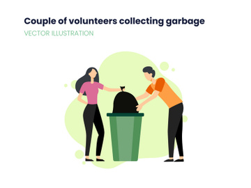 Couple collecting garbage preview picture