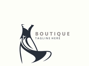 Dress woman logo design beauty fashion for boutique shop vector template vector preview picture