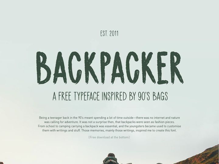 Backpacker Free Vector Typeface