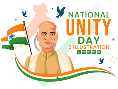 9 National Unity Day in India Illustration