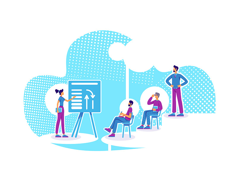 Business coaching flat concept vector illustration