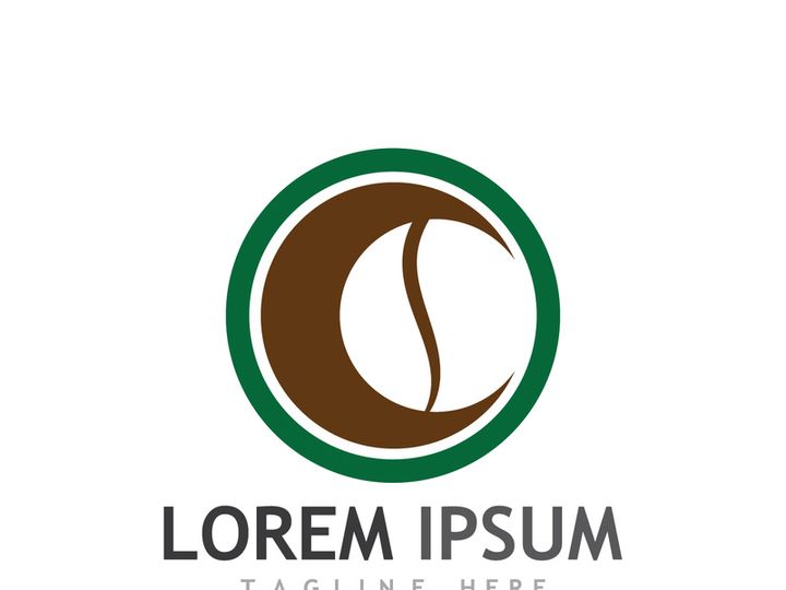 Creative coffee bean logo design.