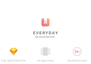 Everyday iOS Journal App UI Kit