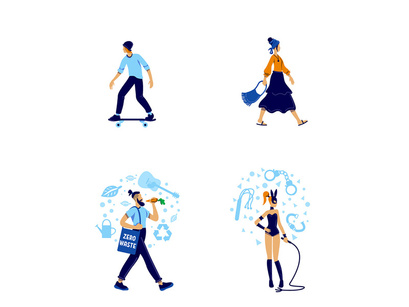 Alternative lifestyle illustration bundle