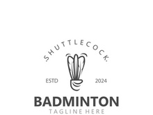 Badminton Shuttlecock logo icon design for Sport Badminton Championship club competition