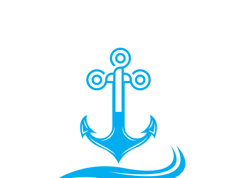 Anchor logo icon boat ship marine navy design vector