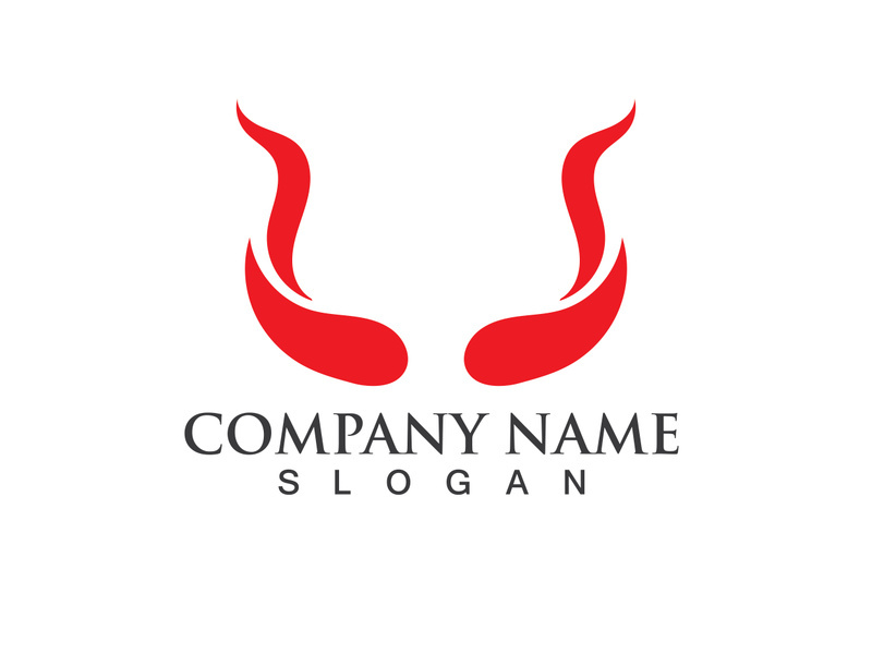 Devil horn vector icon logo design illustration template