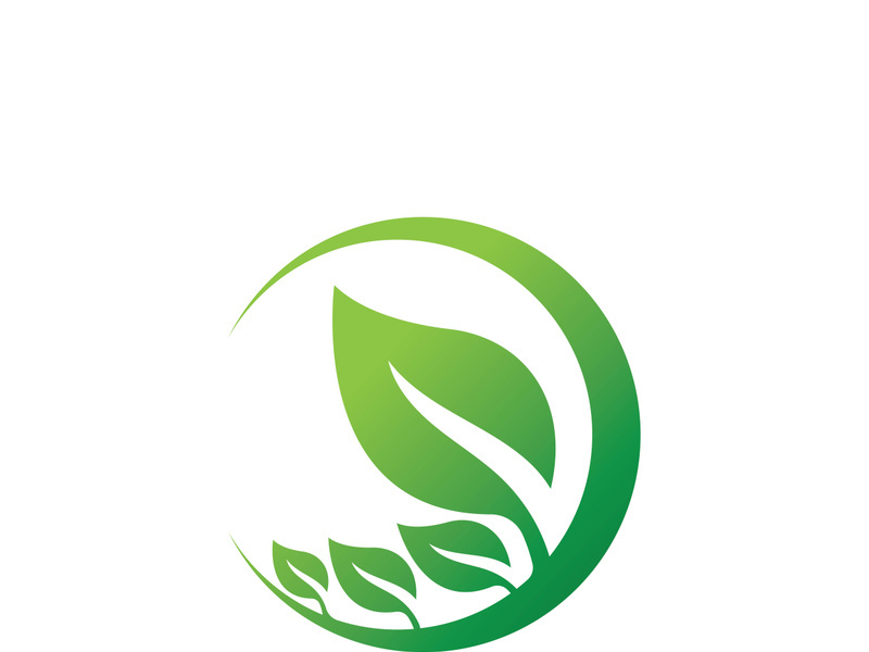 Logos of green tree leaf ecology nature element vector