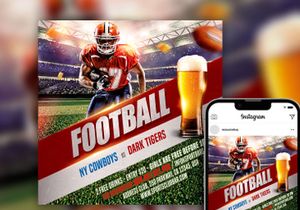 Free Bold Football Party Instagram Post Template
