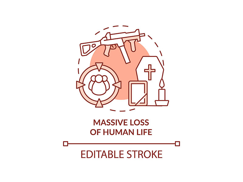 Massive loss of human life terracotta concept icon