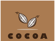 cocoa logo,cocoa bean,cocoa tree,cocoa branches and leaves,chocolate mix on white background,vintage,modern,simple,minimalist icon illustration template design vector
