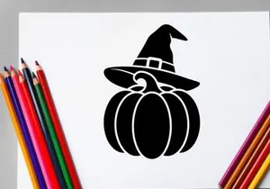 Calabaza de Halloween con sombrero de bruja para celebraciones de fiestas espeluznantes