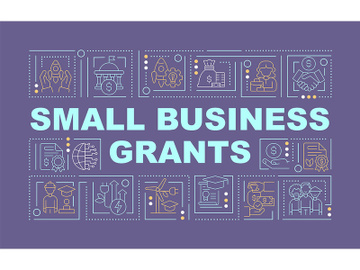 Small business grants support word concepts purple banner preview picture