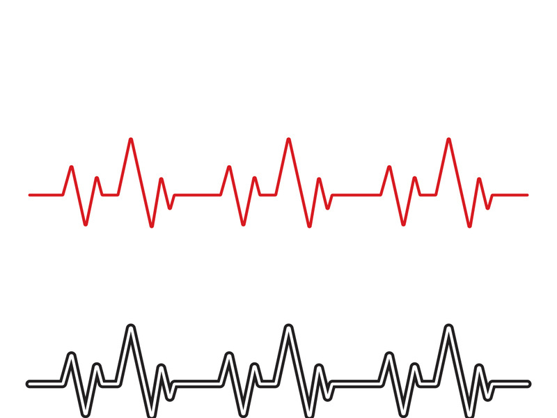 Heart beat pulse line hospital logo