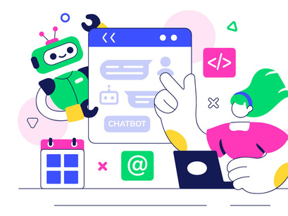 10 AI Chatbot Service Illustration