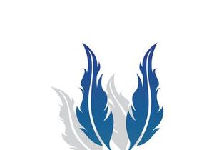 Feather quill design icon and logo illustration classic stationery