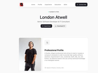 London Atwell Resume - Template Figma Design