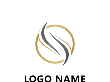 Hair logo  hair wave icon  vector template preview picture