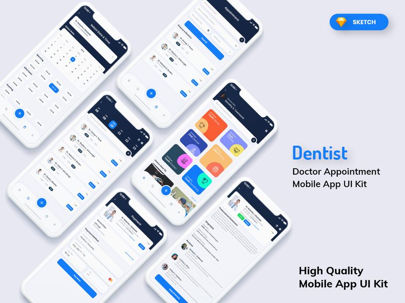 Dentist Appointment Mobile App Light Version (SKETCH)