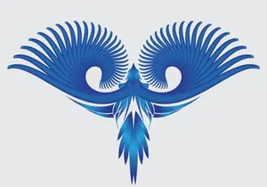 Blue phoenix vector logo design