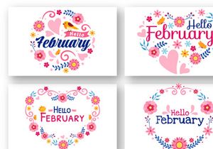 16 Hello February Month Illustration