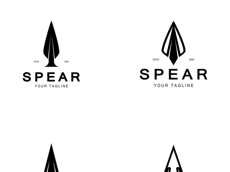 Spear logo icon vector illustration design.Head spear logo vintage illustration design vector