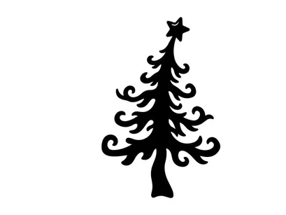 Stylized Christmas Tree Silhouette for Holiday Decorations and Seasonal Designs