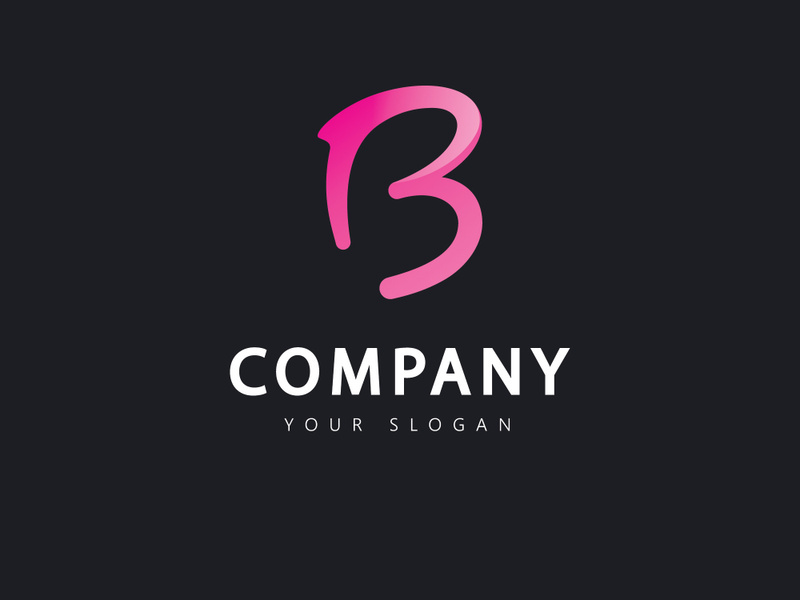 initial letter b logo design template