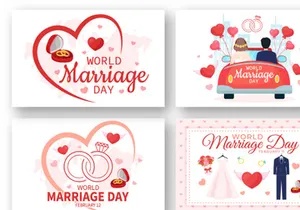 12 World Marriage Day Illustration