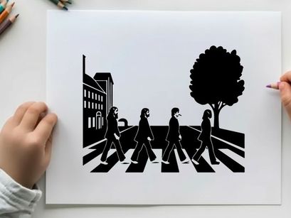 Ilustração vetorial da icônica faixa de pedestres de Abbey Road