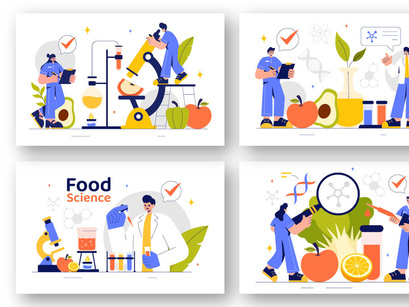9 Food Science Laboratory Illustration