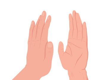 Up five semi flat color vector hand gesture preview picture