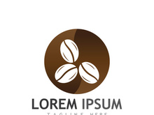 Creative coffee bean logo design.