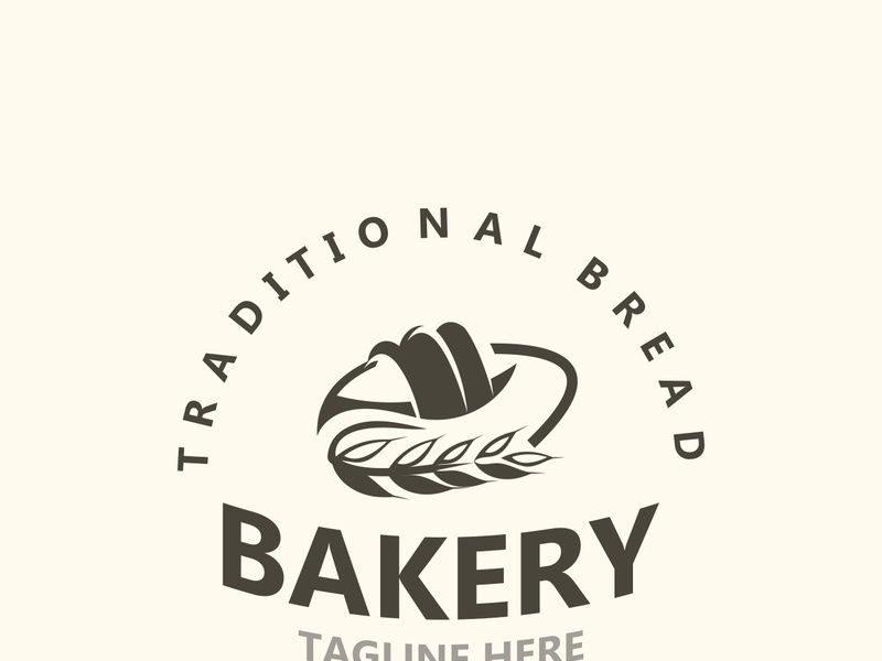 Bread Vintage style Logo Design Vector, label product Bake shop Homemade template