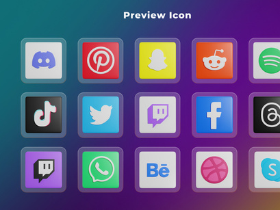 Social Media Logo 3D Icon Pack