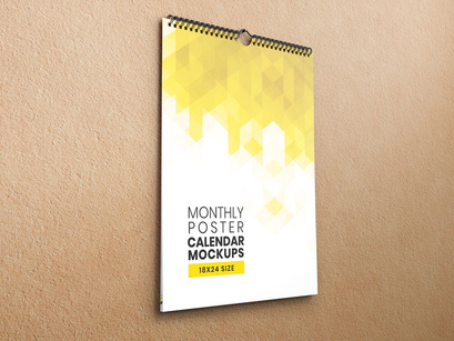 Monthly Poster Calendar Mockups 18×24 Size