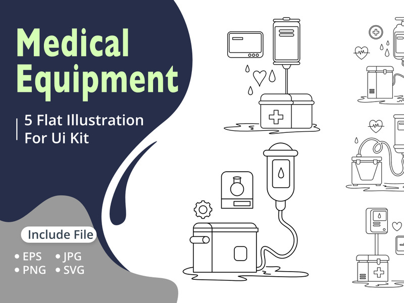 Medical Equipment Flat Illustration