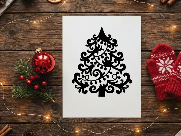 Decorative Christmas Tree Silhouette for Holiday Celebrations
