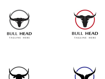 Retro vintage bull head horns logo. preview picture