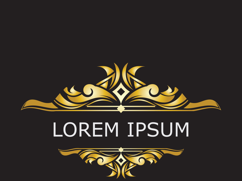 Gold luxury floral vintage monogram decorative logo template