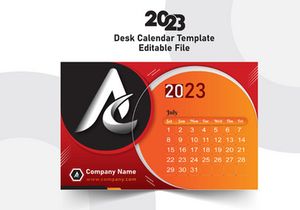 2023 Desk Calendar Template - Editable File