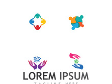 Creative people community group logo design.