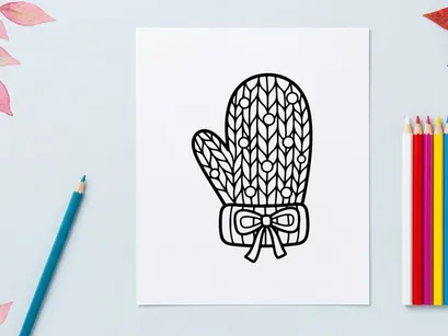 Hand-drawn Halloween pine cone with ribbon bow. Autumn harvest craft decoration for seasonal fall events and DIY projects.