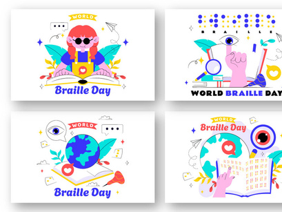 10 World Braille Day Illustration
