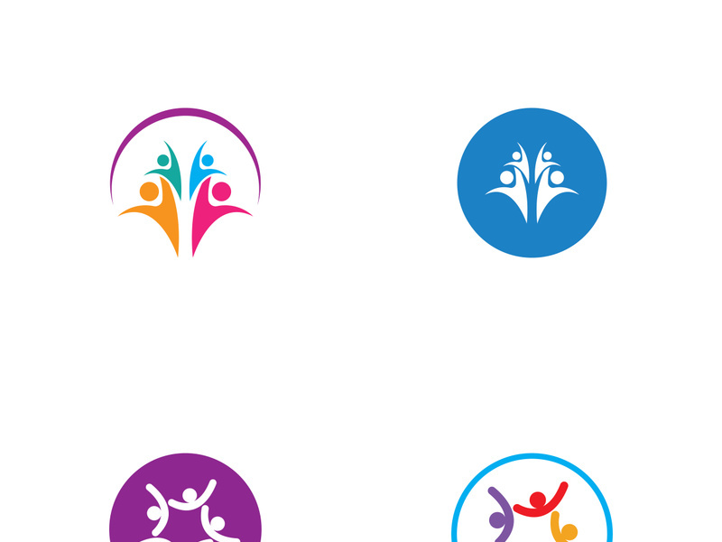 Community of people logo design with creative idea.